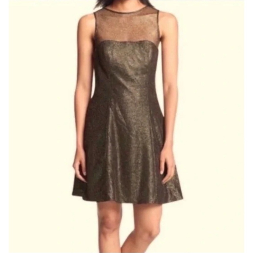 Aiden Metallic Gold Mini Dress